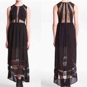 Sexy black lace ASTR THE LABEL high-low black lace paneled dress!
